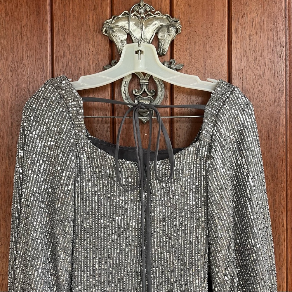 Silver Sequin Mini Dress - Picture 5 of 5